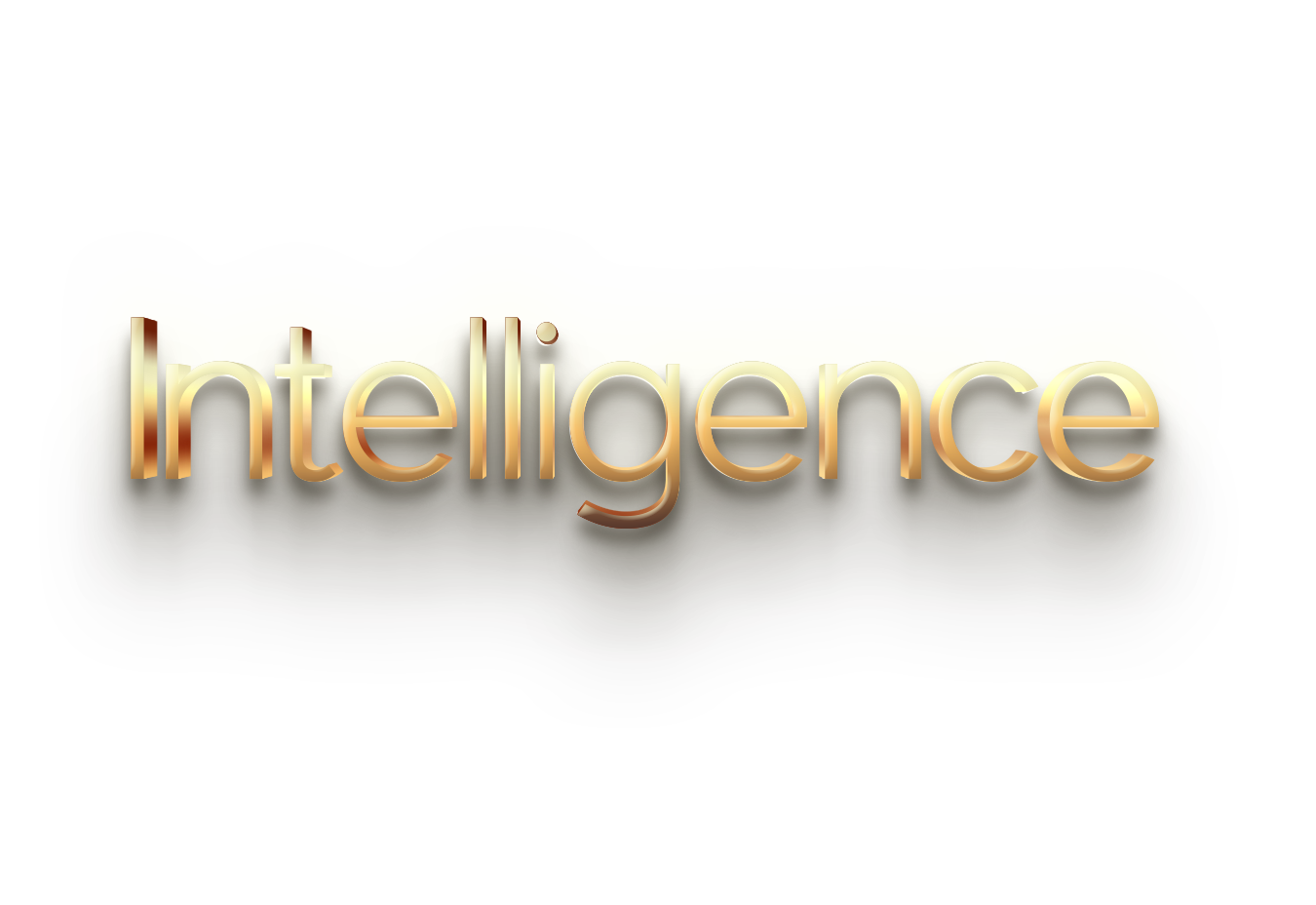 WORD INTELLIGENCE gold 3D text effects art typography PNG images free